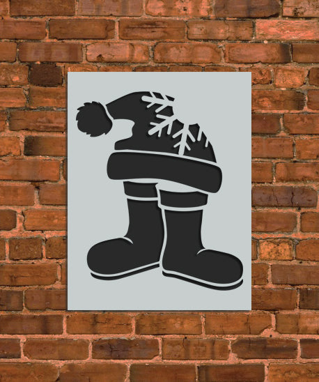 Santa Christmas Boots Stencil