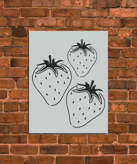 Strawberries Fruit Stencil