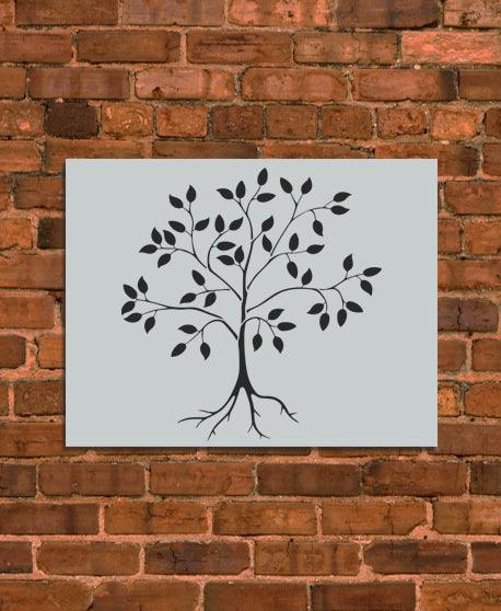 Tree & Leaves Stencil
