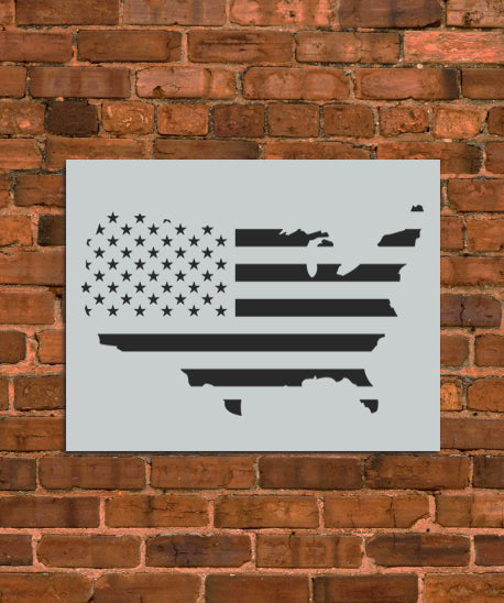 United States Map Flag Stencil