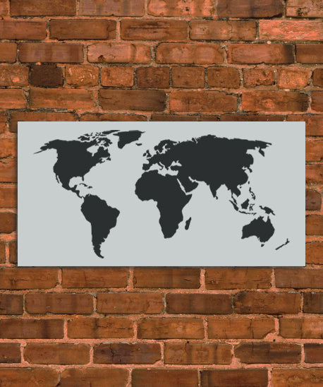 Realistic World Map Stencil