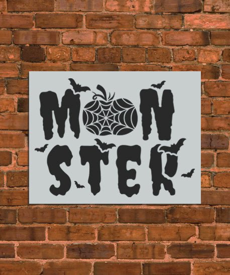 Halloween Monster Sign Stencil - INNOVO Stencils