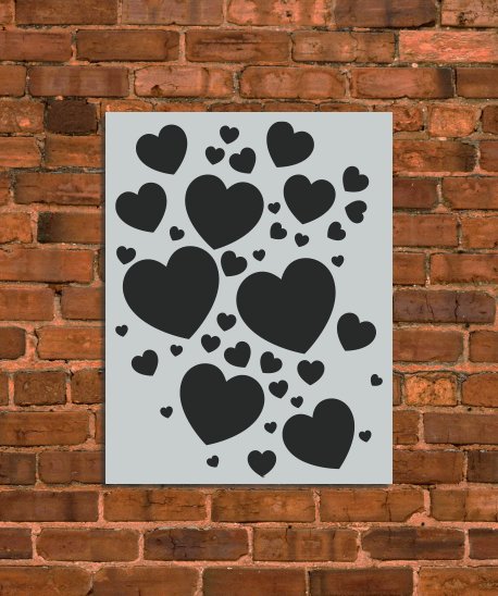 Hearts Pattern Stencil - INNOVO Stencils