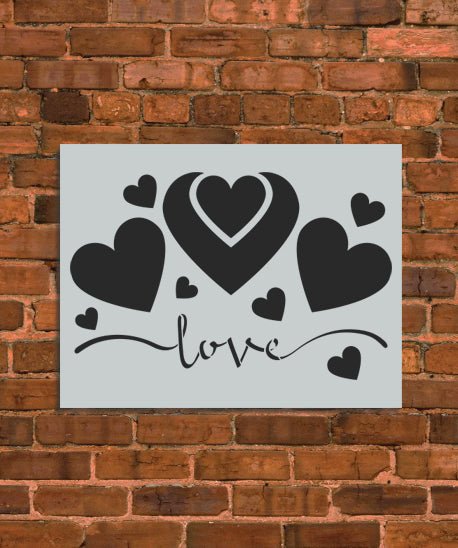 Love and Hearts Stencil - INNOVO Stencils