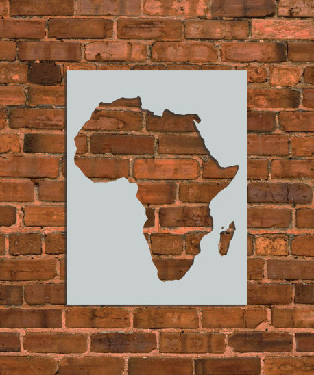 African Continent Map Stencil