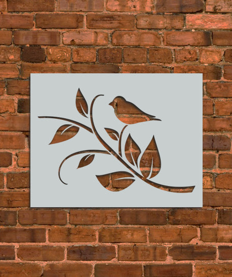 Bird on Branch Stencil