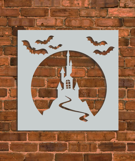 Halloween Haunted Castle Stencil