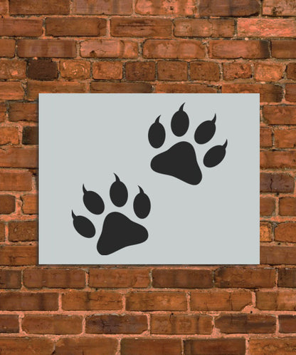 Grizzly Bear Paws Stencil