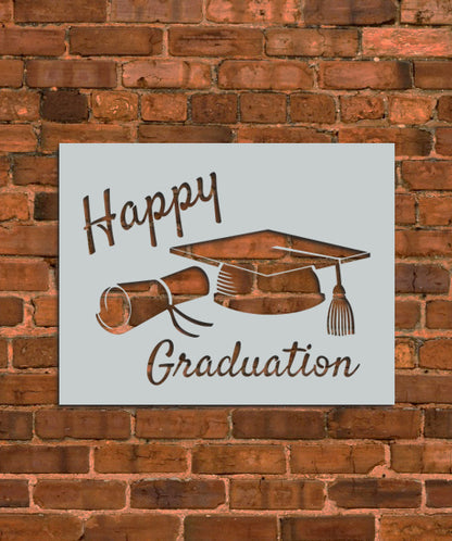 Happy Graduation Stencil