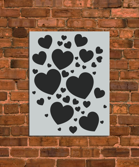 Hearts Pattern Stencil