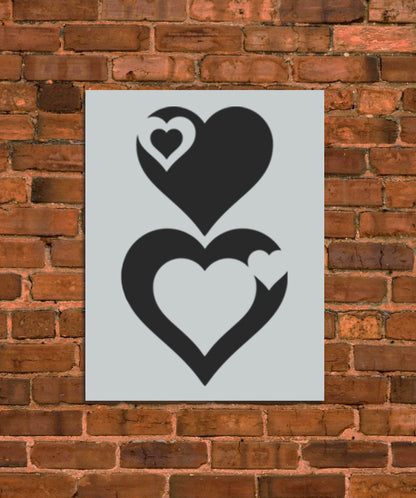 Hearts Valentine's Stencil