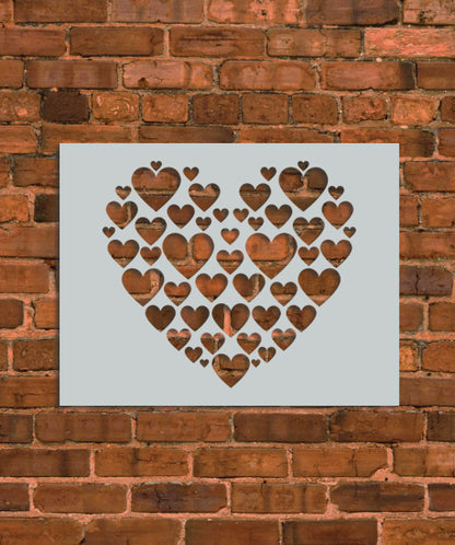 Hearts in Heart Stencil