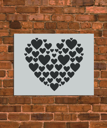Hearts in Heart Stencil