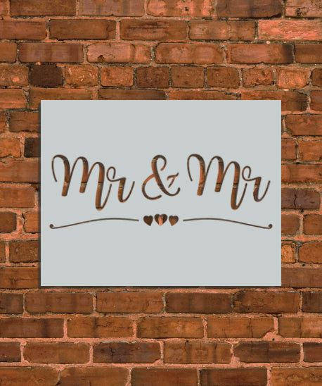 Mr and Mr Wedding Stencil