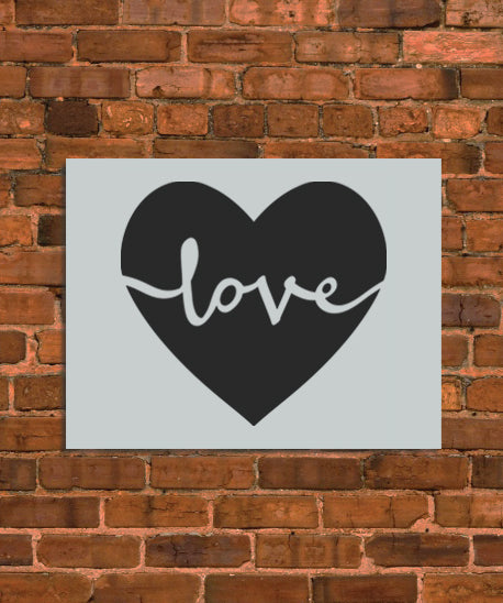 Love in Heart Stencil