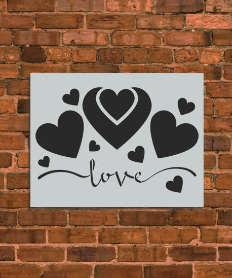 Love and Hearts Stencil