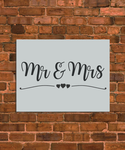 Mr and Mrs Wedding Stencil