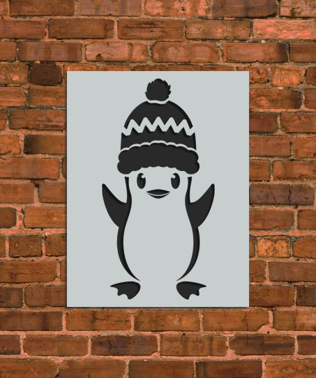 Winter Penguin Stencil