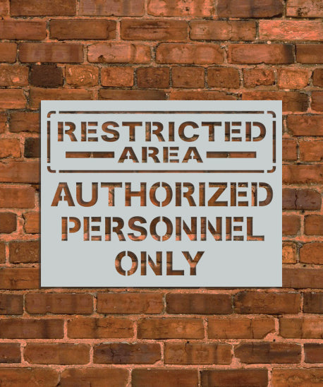 Restricted Area Sign Stencil
