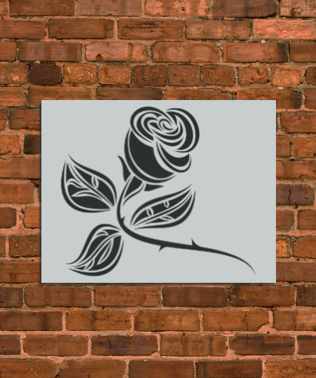 Single Rose Stencil