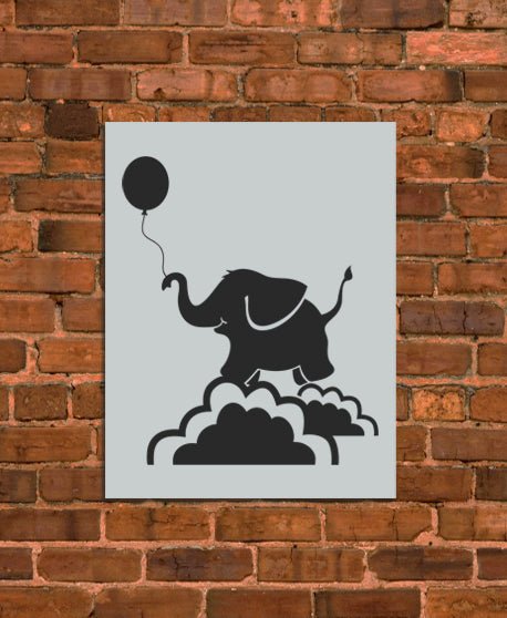 Elephant & Balloon Stencil - INNOVO Stencils