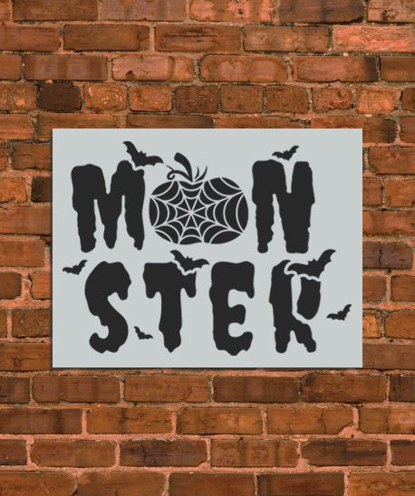 Halloween Monster Sign Stencil - INNOVO Stencils