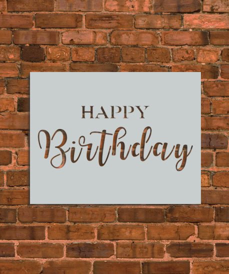 Happy Birthday Sign Stencil - INNOVO Stencils