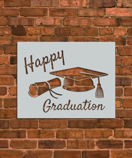 Happy Graduation Stencil - INNOVO Stencils