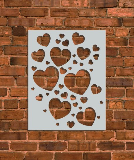 Hearts Pattern Stencil - INNOVO Stencils