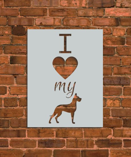 I Love My Dog Stencil - INNOVO Stencils