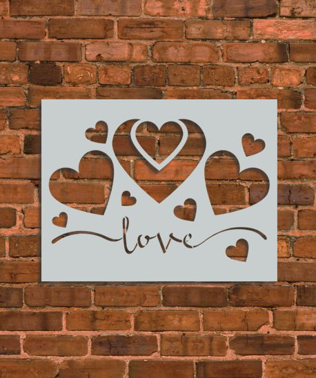 Love and Hearts Stencil - INNOVO Stencils