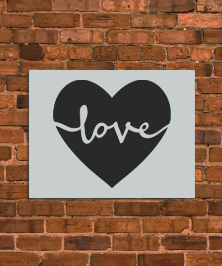 Love in Heart Stencil - INNOVO Stencils