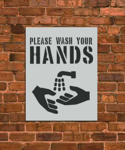 Wash Your Hands Sign Stencil